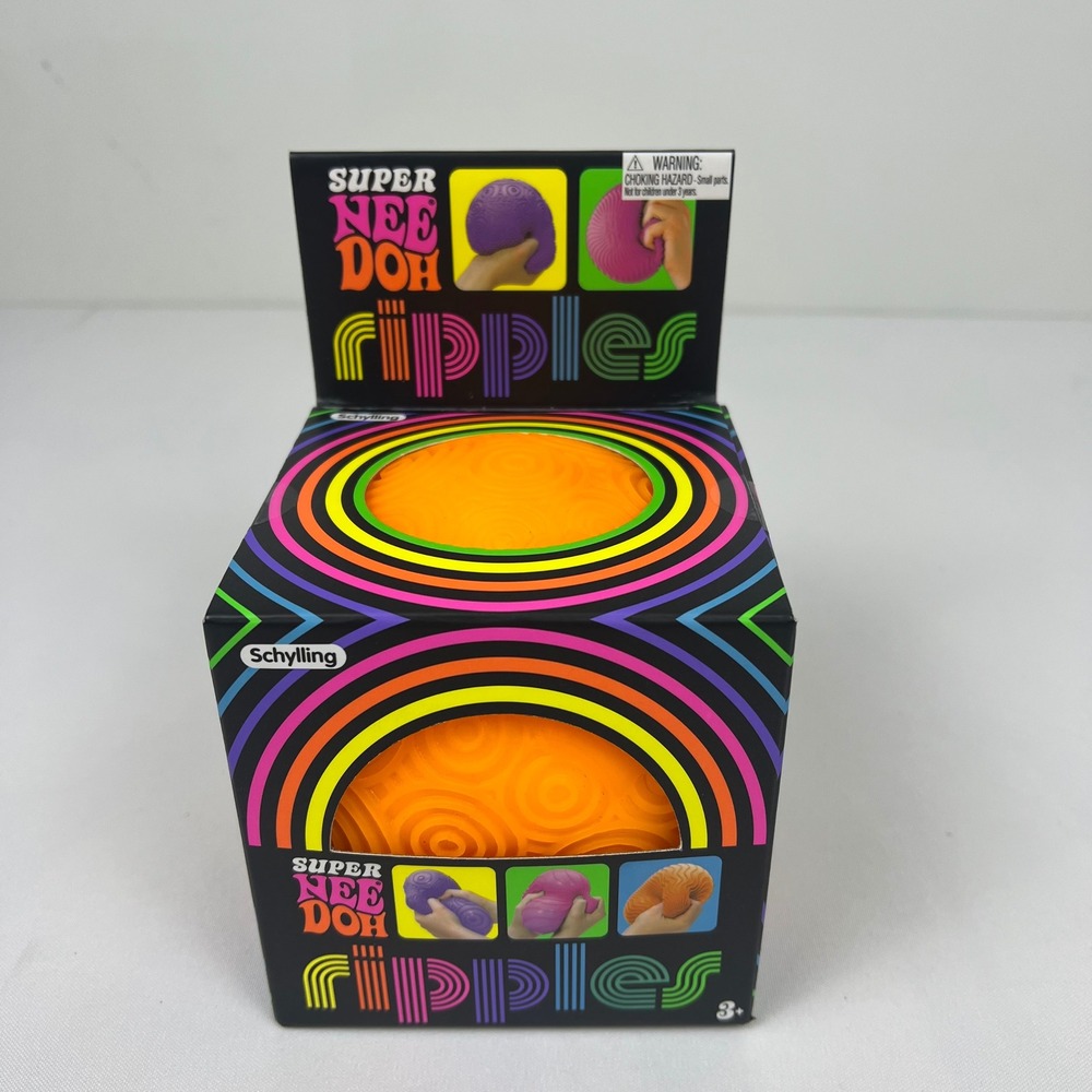 Schylling Super NeeDoh Ripples OS Orange Textured Fidget Stress Toy NIB New